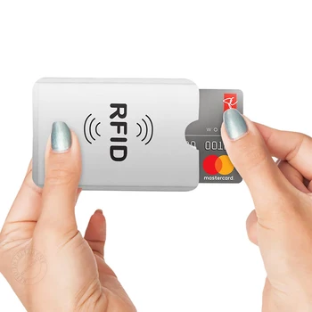 10szt Folia Aluminiowa RFID Blocker Rękawa Posiadacze Kart Kredytowych Antykradzieżowy Elektroniczne Kradzieży Kieszonkowych Ochraniacze Idealny Portfel portmonetka