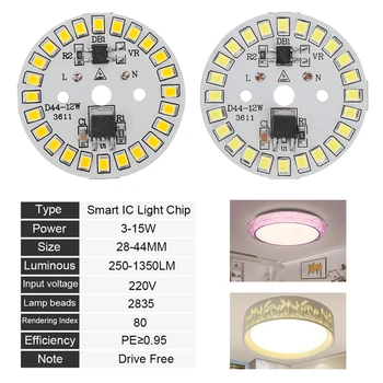 5szt DIY Świetlna Płyta Led Żarówka Lampa Światła Chip LED Bean 3w/5w/7w/9w/12 W/15 W SMD2835 LED SMD Chip do Lampy