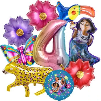 Disney Encanto Isabella Mirabell Dekoracje Na Przyjęcia Urodzinowe Фольгированные Balony Prezent Dla Dziewczynki Baby Shower Encanto Wieczorowe Biżuteria Globos