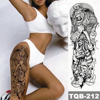 Duży Tatuaż Na Rękawie Ręce Anubis Egipt Wodoodporna Tymczasowy Tatuaż Naklejka Czas Klepsydra Orzeł Artystyczne Pełne Fałszywy Tatuaż Kobiety Mężczyźni