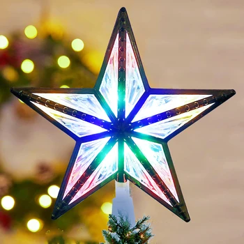 Gwiazdy Choinka Górne Światła Led Zasilanych bateryjnie Pentagram Choinka Ozdoba Świąteczne Dekoracje Do Domu I na Imprezy