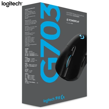 Logitech G703 LIGHTSPEED Bezprzewodowa Mysz 2,4 Ghz Optyczna Mysz Ergonomiczna 12000 dpi RGB POWERPLAY Ładowarki Myszy do KOMPUTERÓW Przenośnych