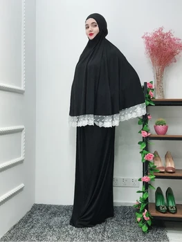 Muzułmański Zestaw z dwóch przedmiotów, Damska top i spódnica, płaszcz Kąpielowy dla Kultu w Ramadan, Koronkowe muzułmańskie duża Huśtawka, Maxi Spódnice, Dubai Kaftan, Islamski Odzież