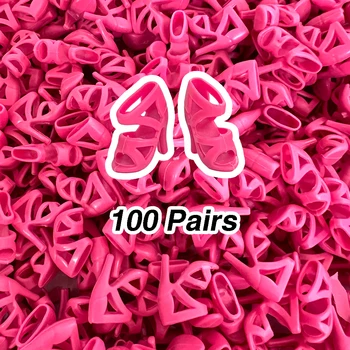 NK Oficjalny 100 Par Modne Różowe Buty Na Wysokim Obcasie Dla Lalki Barbie Pobierania 1/6 Lalki Sandały Akcesoria Tworzywa sztuczne Odzież, Zabawki