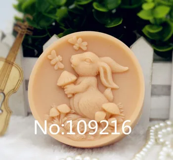 Nowy produkt!!1 Królik z Pieczarkami (zx194) Silikonowe Formy do Mydła ręcznie Rzemiosła DIY Formy