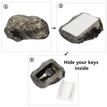 Odkryty Zapasowy Ogrodowy Skrzynka Na Klucze Rock Hide In Stone Bezpieczeństwo Sejf Do Przechowywania Ukryte Pojemniki Sejf Mini-szafka