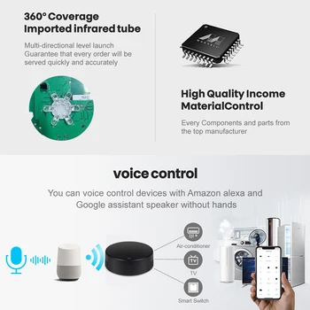 Tuya Smart WiFi RF Pilot Zdalnego Sterowania Czujnik temperatury i wilgotności Smart Life APLIKACJI Sterowanie głosem Wsparcie Alexa Google Home