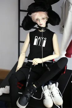 Ubrania dla lalki BJD nadaje się do 1/31/4 MSD DD Wujek modny czarny Harlan akcesoria dla lalek z dwóch części