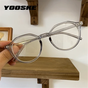 YOOSKE Wzór Wielokąta Okulary dla Mężczyzn I Kobiet, Przezroczyste Oprawki okularowe, Małe Optyczne, Okulary, Fałszywe Okulary