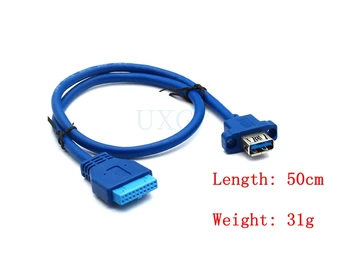 Однопортовый USB3.0 USB 3,0 z гнездовым śrubowy Typ panelu do płyty głównej 20Pin Przewód 50 cm 1,5 stopy 0,5 m